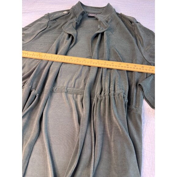 Chicos Women's Travelers Open Front Jacket SZ 2/L Green Mature Travel Long Sleev - Picture 4 of 7